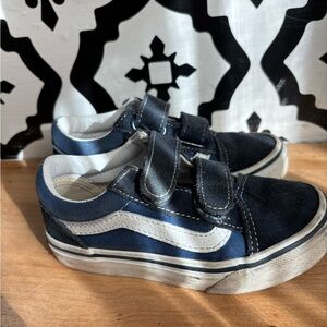 Navy and White Velcro Sneakers